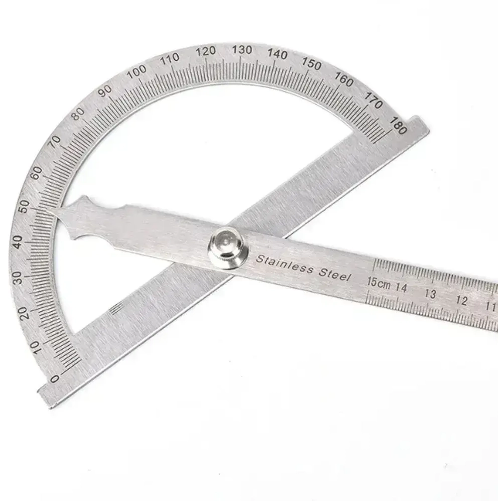 Угловая линейка 0-180 градусов поворотный транспортир с регулировочным винтом. Регулируемый универсальный измерительный инструмент из нержавеющей стали