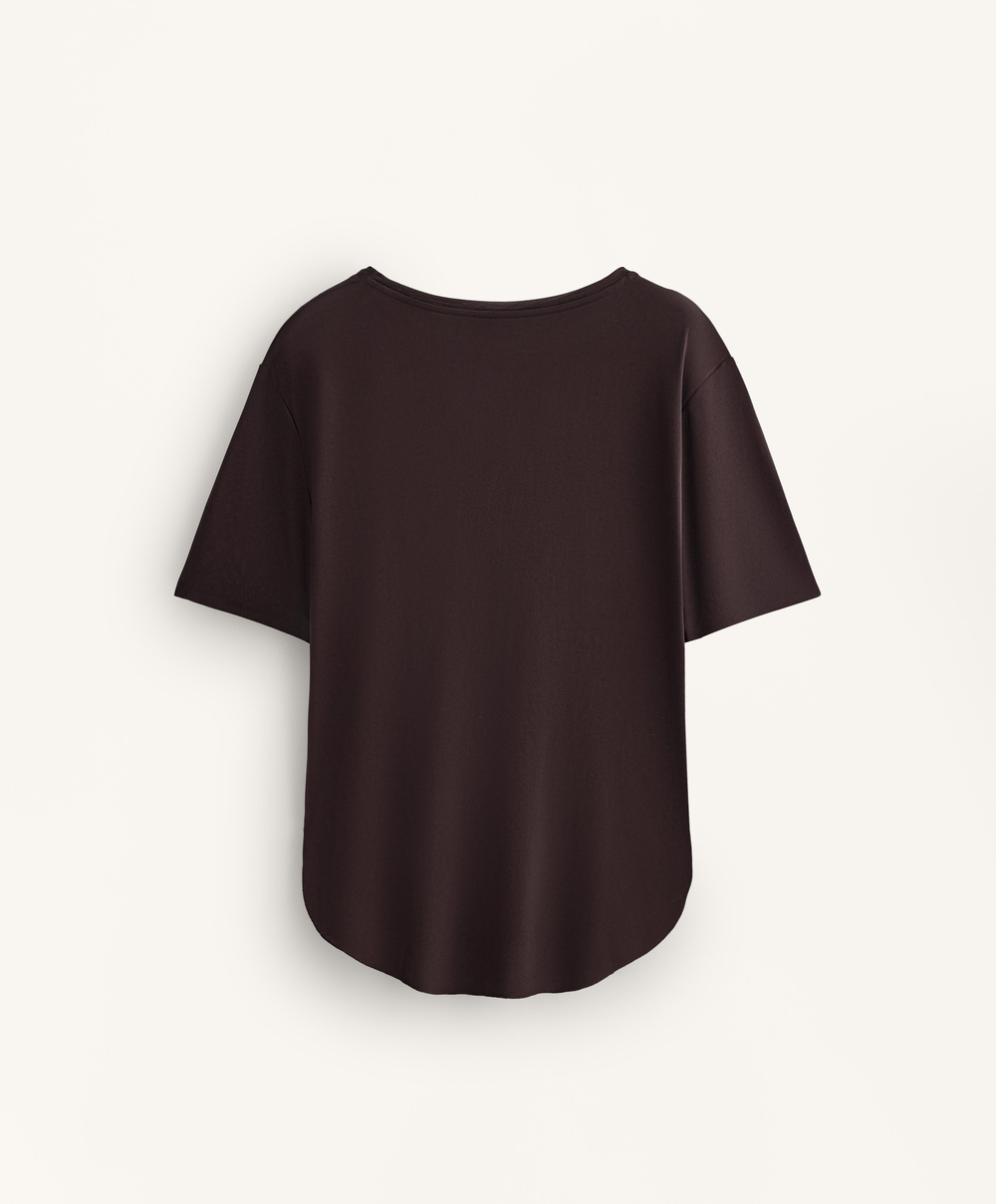 Oysho Футболка из модала с короткими рукавами, шоколадный