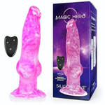 Розовый фантазийный вибратор с 7 режимами возвратно-поступательных движений - 23,5 см. (Цвет: розовый)