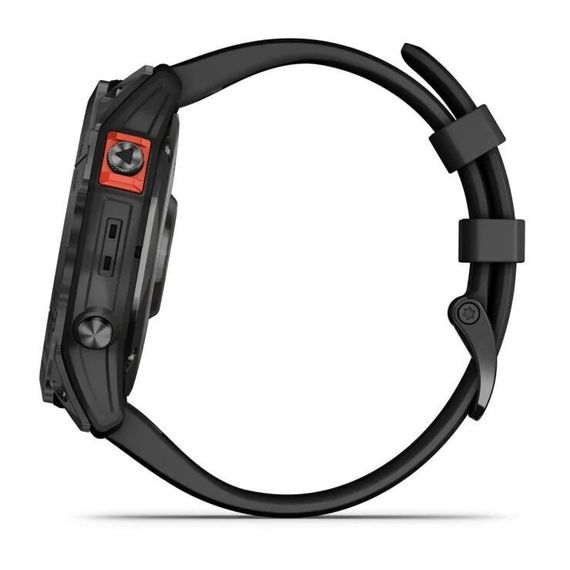 Умные часы Garmin Fenix 7x Solar черный с черным силиконовым ремешком