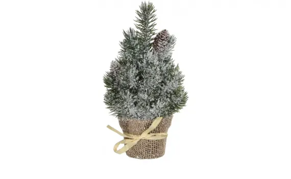 Декорированная елочка в горшочке 24 см, заснеженная (83058)