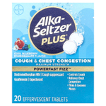 Alka-Seltzer Plus, кашель и скопление мокроты в бронхах, голубика и гранат, 20 шипучих таблеток