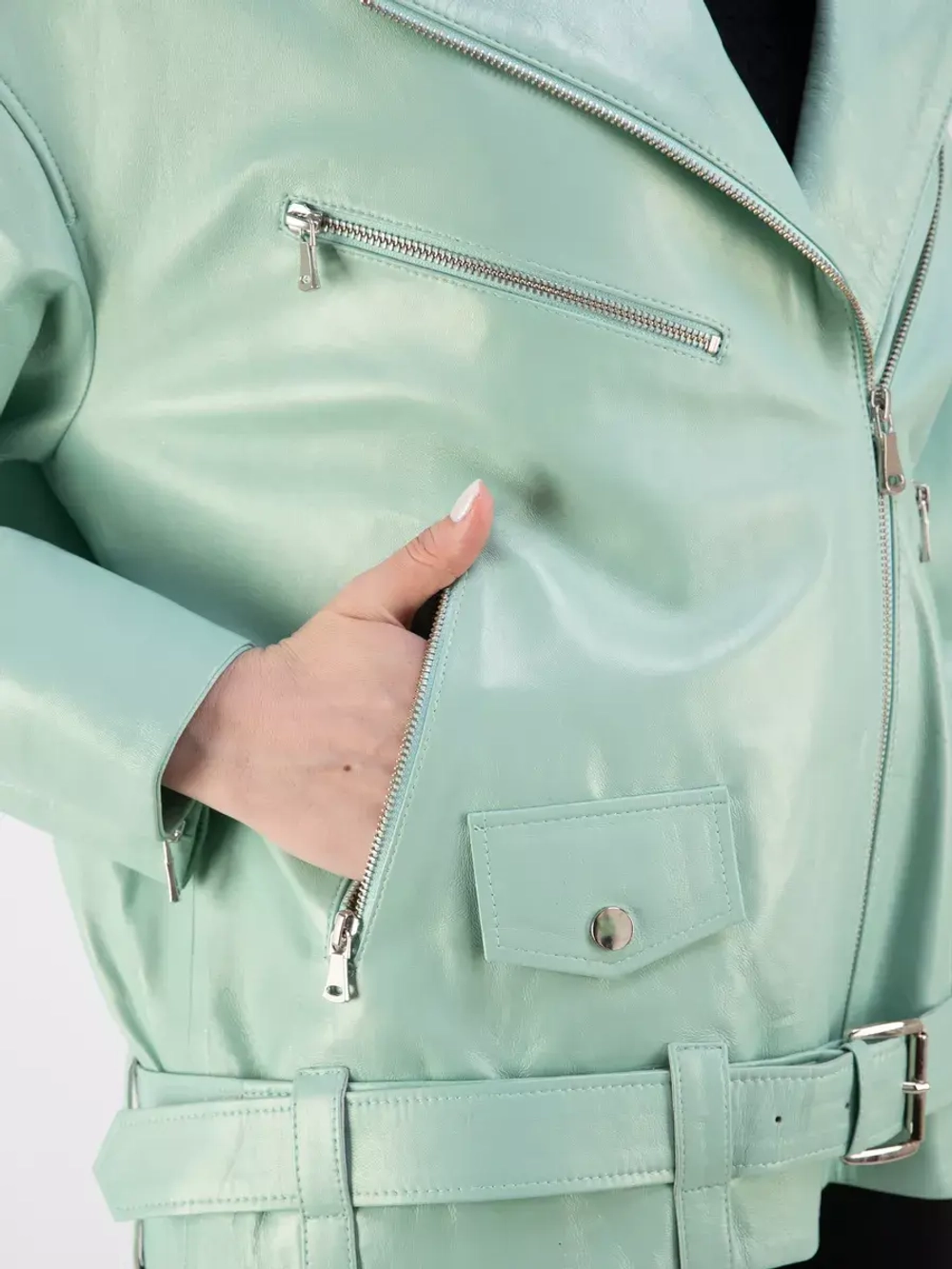 Косуха кожаная куртка оверсайз