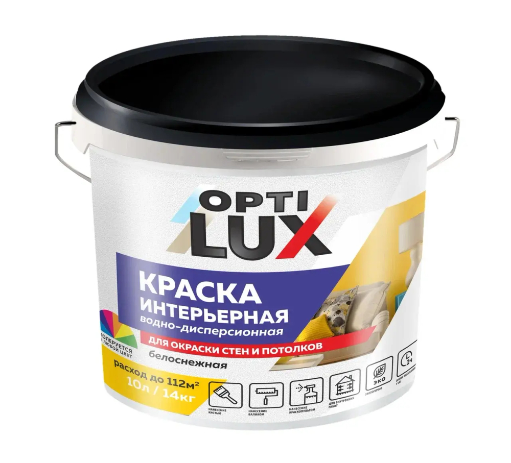 OPTILUX  Краска акриловая интерьерная белоснежная 14кг (ИжСинтез)