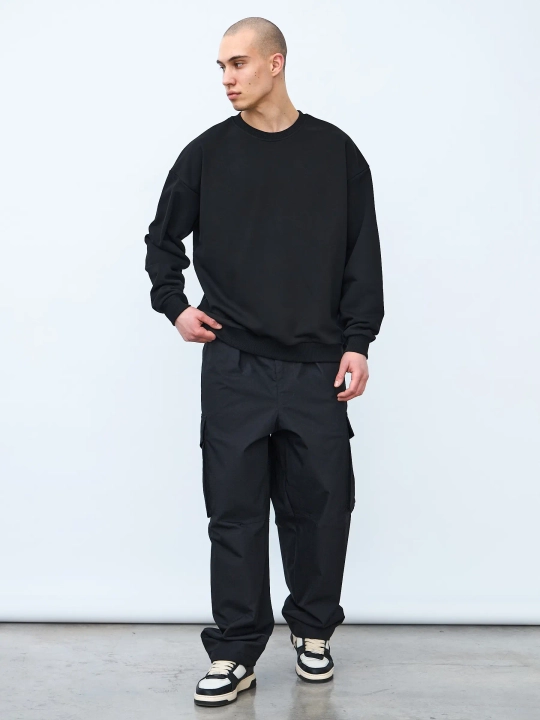 Свитшот оверсайз, без начеса (чёрный)