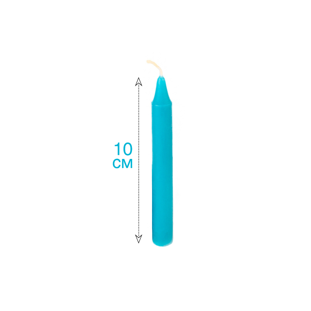 Свеча ханукальная малая голубая h-10 см, D-12 мм