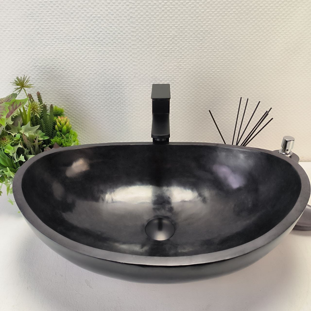 Раковина из камня Андезит Oval Black OA-62835 (55*38*19) 104