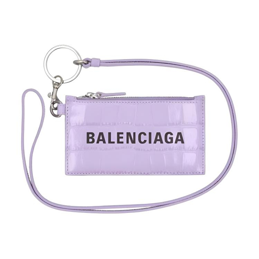 Balenciaga Cash Cow Leather Card Holder Women"s Light Purple
