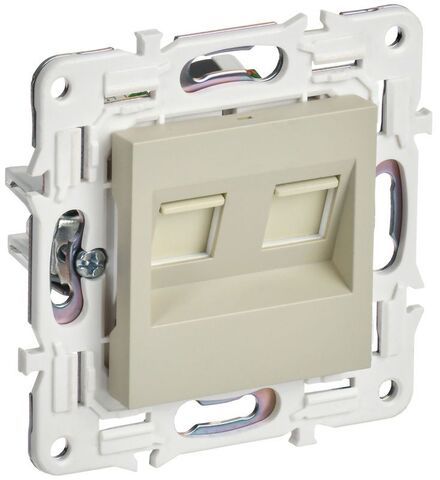 Розетка компьютерная двойн. RJ45 кат.5E SKANDY SK-K03B беж. IEK SK-K20-1-K10