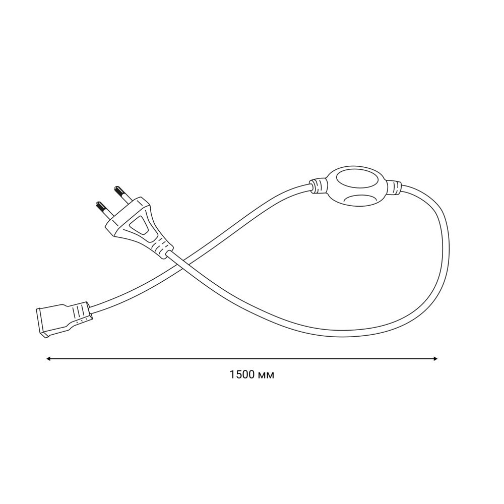 UCX-SP2-A67-NNN WHITE 1 STICKER Провод электрический для подключения монохромных светодиодных лент ULS-3528 сетевого напряжения к сети 220В