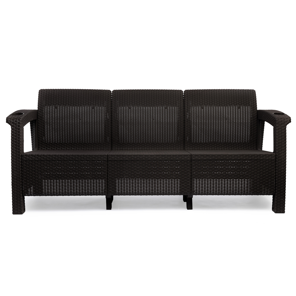 Диван "Ротанг-плюс" 3-х местный без подушки (мокко)