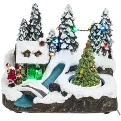 GAEM Фигурка декоративная "Рождество" (4 мелодии, подсвет, движ, 3xAA н/п, +USB), L19,5 W14 H15 см