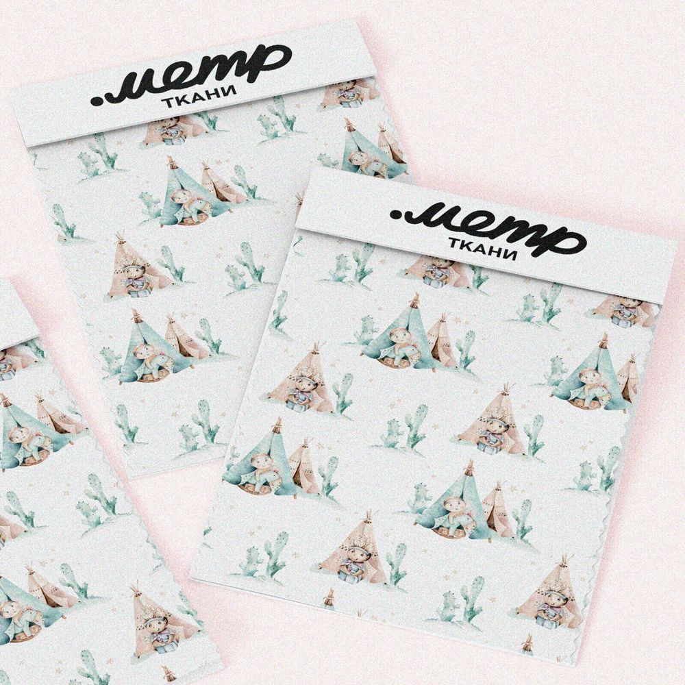 Ткань мембрана акварельные вигвамы