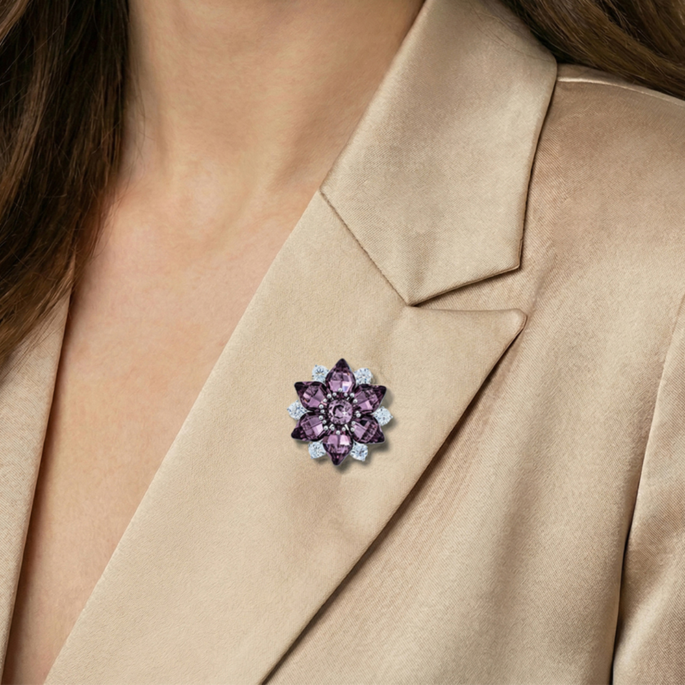 Брошь Fiore Luna Звезда Zircon XR14178A2 V/S