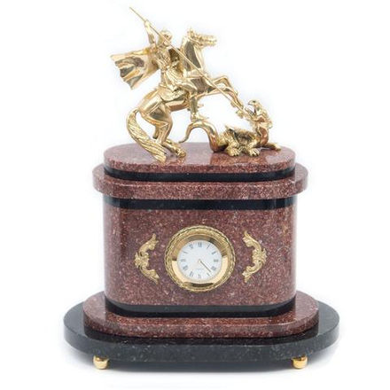 Часы "Георгий Победоносец" бронза креноид 230х130х280 мм 6000 гр.  R117283