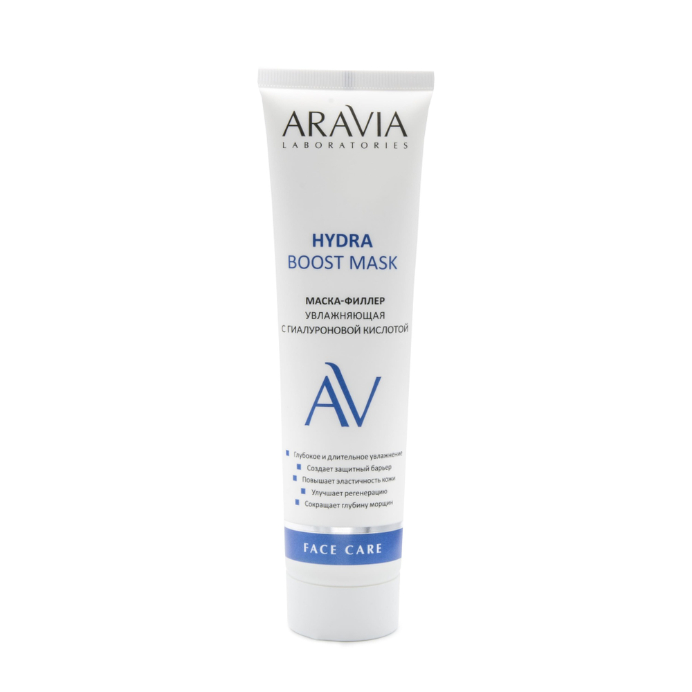 Aravia Laboratories Маска-филлер для лица, шеи и зоны декольте Hydra Boost Mask, увлажняющая, с гиалуроновой кислотой, 100 мл