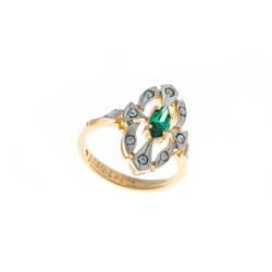 "Маркиза" кольцо в золотом покрытии из коллекции "Леди" от Jenavi