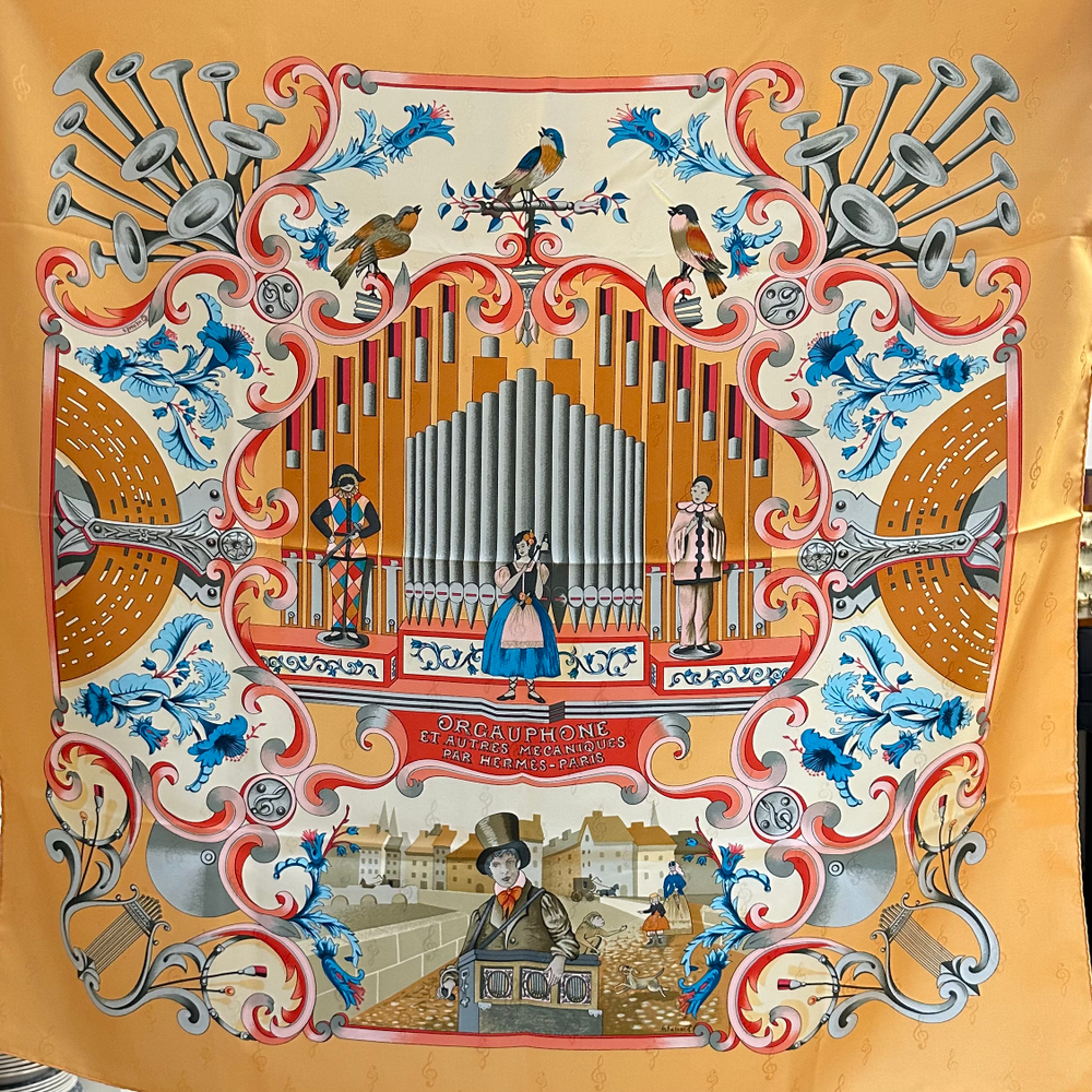 Платок Hermes «Orgauphone et Autres Mécaniques»