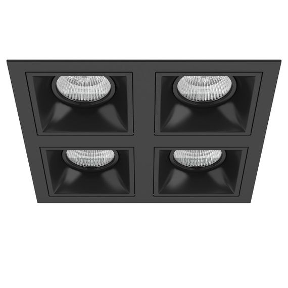Комплект из светильников и рамки Lightstar Domino Quadro (214547+214507+214507+214507+214507) D54707070707