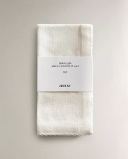 ZARA HOME САЛФЕТКИ С ФЕСТОНАМИ (НАБОР ИЗ 2 ШТ.), БЕЛЫЙ