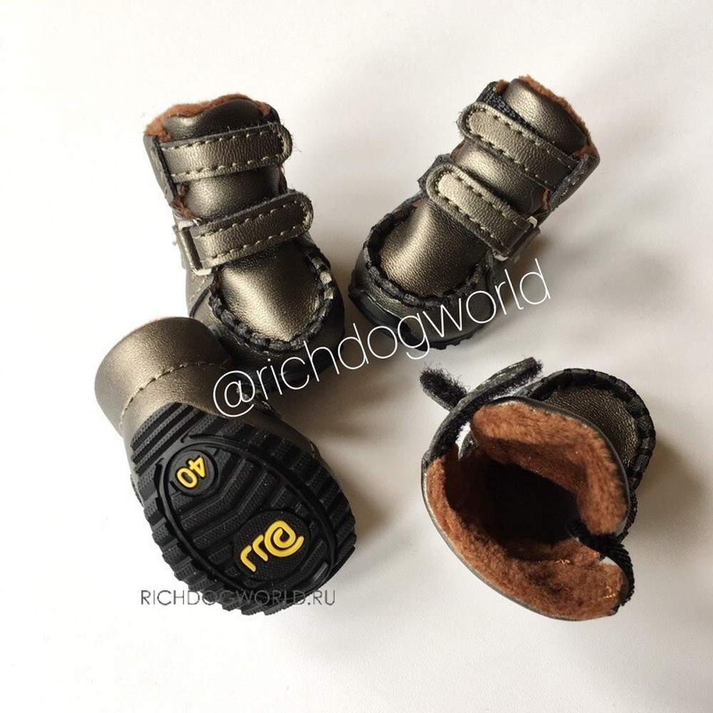302 W Ботинки "Эко кожа" на меху/Анатомическая обувь для собак. ЗИМА.