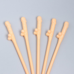 Телесные коктейльные трубочки в виде пениса - 5 шт. (Цвет: телесный)