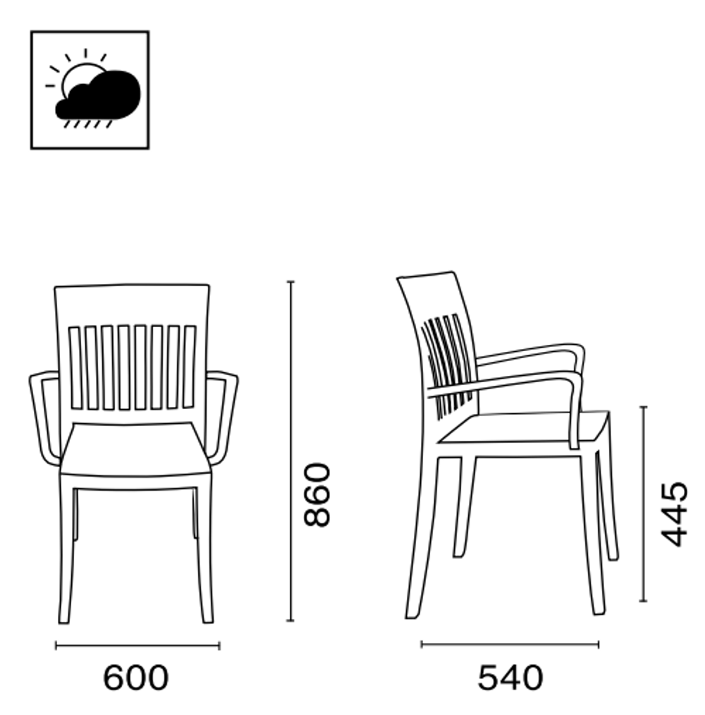 Кресло пластиковое Papatya Eden-K, белый