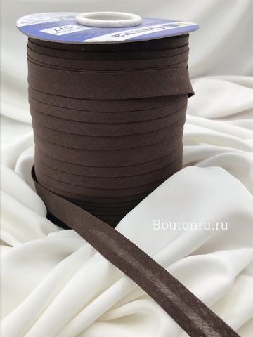 Косая бейка хлопок №077 коричневая GAMMA GK-15C 14-15 мм