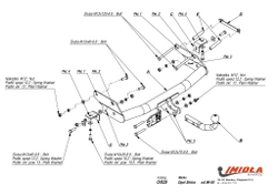 Фаркоп IMIOLA O.029 для Opel Sintra 1996-2000 / Chevrolet Trans Sport 1997-2005 / Chevrolet Venture 1997-2005 / Pontiac Montana 1997-2005(паспорт и сертификат в комплекте)(без электрики)