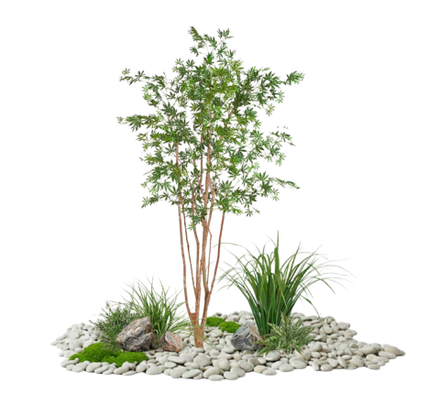 Напольная композиция в стиле сканди с клёном 180 см, длина 1,5 м