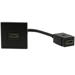 Розетка HDMI,  2мод.,  черн. (45х45мм),  с соединительным шнуром 15см