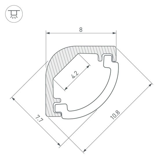 Профиль Arlight ARH-KANT-H8-2000 ANOD 036323