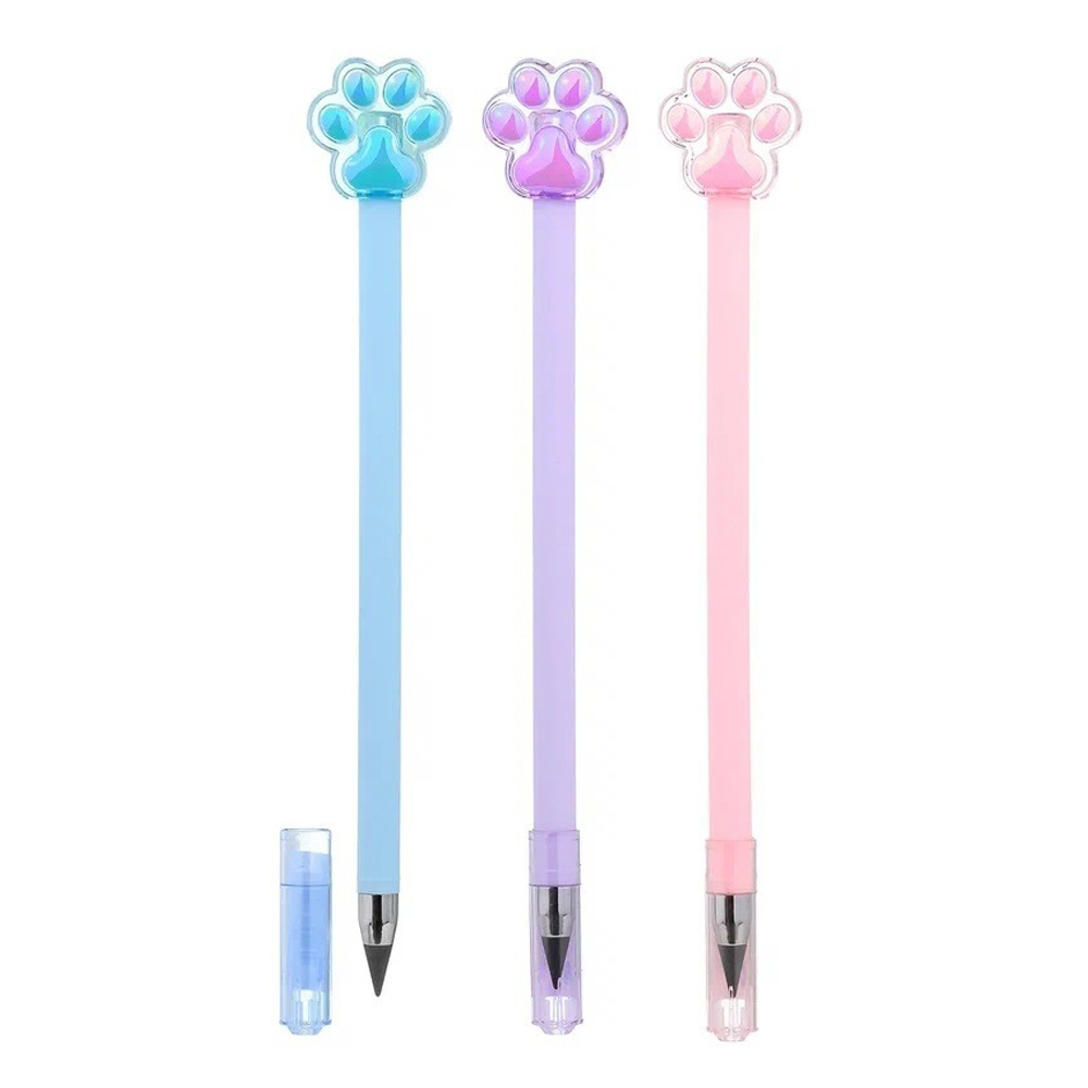 Карандаш вечный, чернографитный, Basir, серия "Лапки", с фигуркой на наконечнике, 3 цвета корпуса, 36 шт