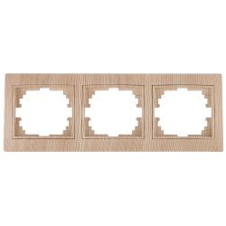 Рамка для розеток и выключателей Intro Plano 1-503-11 на 3 поста горизонтальная, СУ, сосна