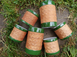 Кружка большая фарфоровая без ручки с берестой. Коллекция Dots (Пупырышки или Точки)