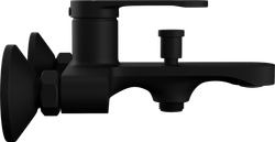 Смеситель для ванны с душем STWORKI Ноттвиль S34100BK + Душевой гарнитур Гётеборг S03190BK, матовый черный