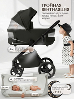 Детская коляска 2 в 1 Sweet Baby SBL Elegante Therma Colore 427709 Black
