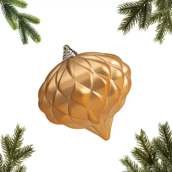 Украшение пластиковое Луковица Винтаж 15 см., матовый, золотой, ЕлкиТорг (150118)