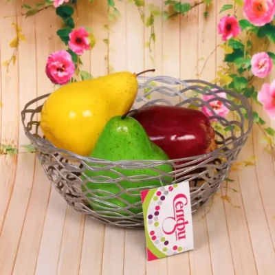 Фруктовница «Brownie» 20*8см волна серая