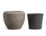 Кашпо TREEZ Effectory - серия Volcano - Чаша Design - Серо-коричневый туф