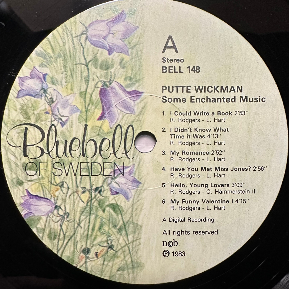 Putte Wickman & Trio - Some Enchanted Music By Richard Rodgers (Швеция 1982г.)