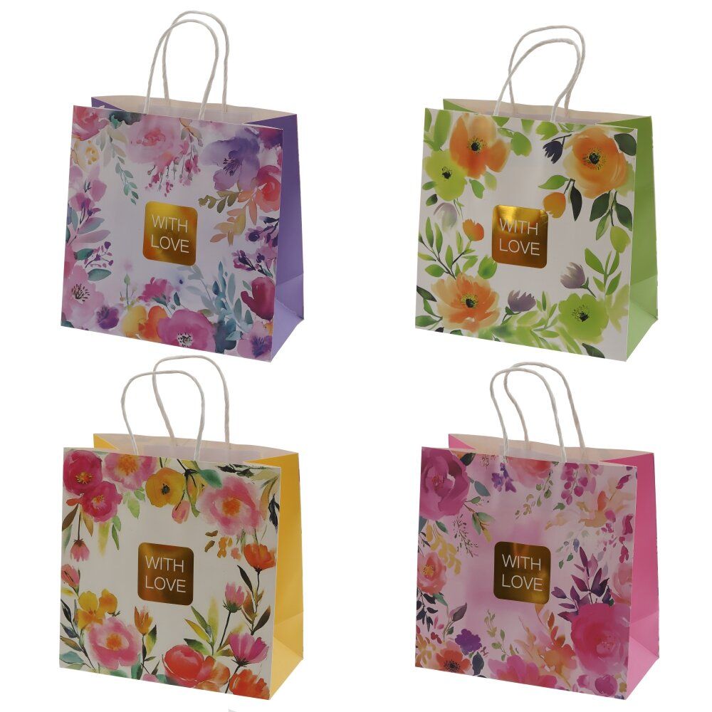 GAEM Пакет подарочный S (бумага 210г/м2, блок 12шт), L20 W10 H20 см, 4в.