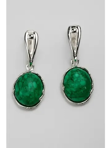 Серьги бижутерные "Малахитовая шкатулка"