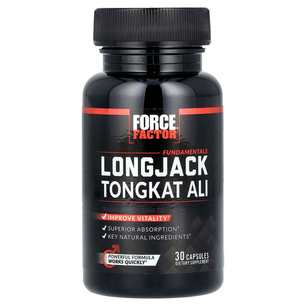 Force Factor, Longjack Tongkat Ali, эврикома длиннолистная, 500 мг, 30 капсул