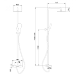 Душевая стойка ABBER Emotion AF8816GL с изливом, золото матовое
