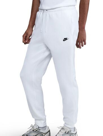 Мужские теннисные штаны Nike Club Jogger - white/white/black