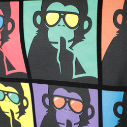 Мужское теннисное поло Quiet Please Overruled Monkey T-Shirt Men - Black, Multicoloured