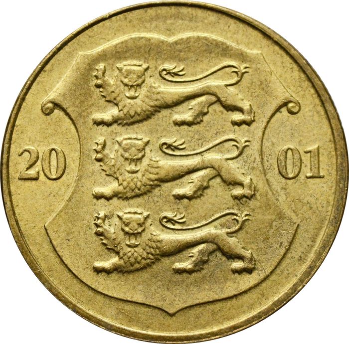 1 крона 2001 Эстония XF