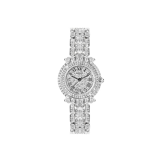 KANGOL Custom Baby"s Breath Turn Of Fortune Quartz Movement Metal Strap Watch Women"s Watch Silver Dial