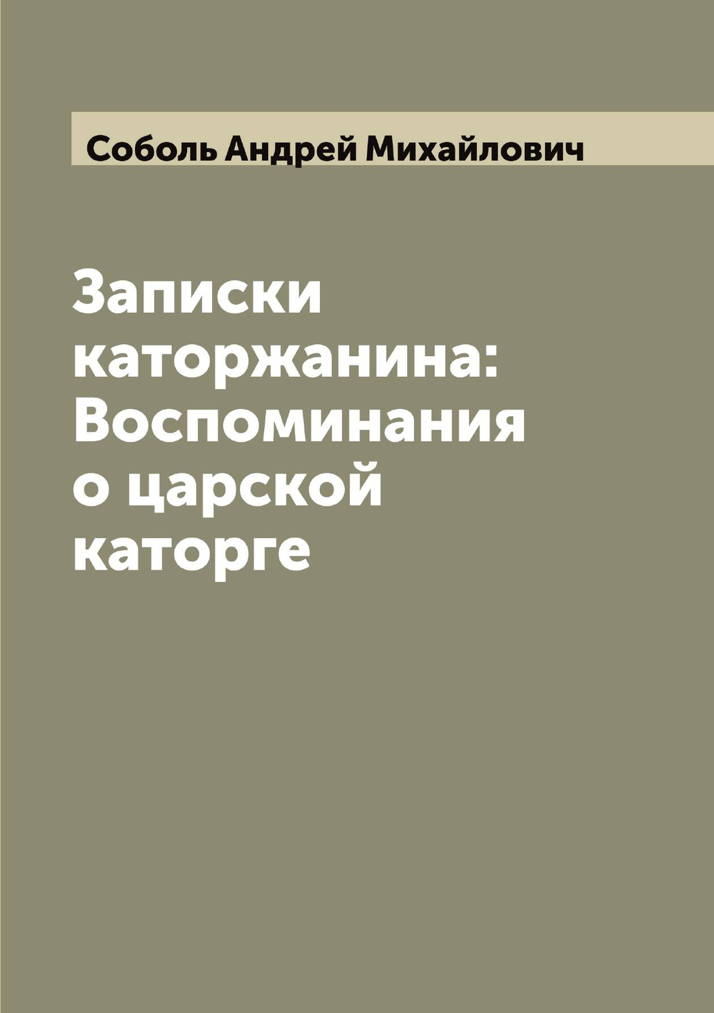 Записки каторжанина: Воспоминания о царской каторге | Соболь Андрей Михайлович